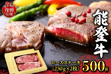 能登牛　ロースステーキ　500ｇ（250ｇ×2枚） wa046-001