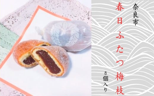 萬林堂 春日ふたつ梅枝 和菓子 餡ドーナツ あんこ 饅頭  奈良県 奈良市 J-21