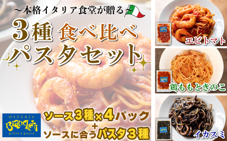 パスタソース 12パック セット (3種×4P) エビトマト イカスミ 鶏もも きのこ パスタ付 冷凍