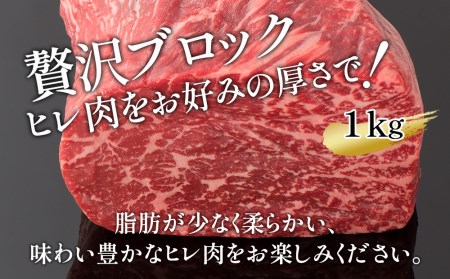 おおいた和牛 ヒレブロック約1kg 牛肉 和牛 豊後牛 国産牛 赤身肉 焼き肉 焼肉 大分県産 九州産 津久見市 国産【tsu002304】