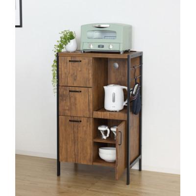 ふるさと納税 海南市 アート食器棚60-100　ヴィンテージブラウン