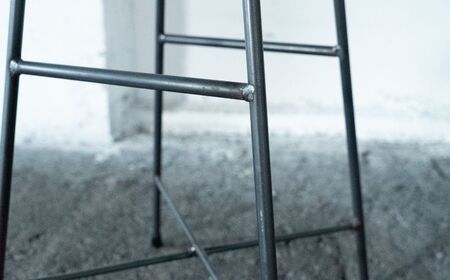 アイアン スツール 本革 HIGH SK STOOL BROWN　ハイスツール