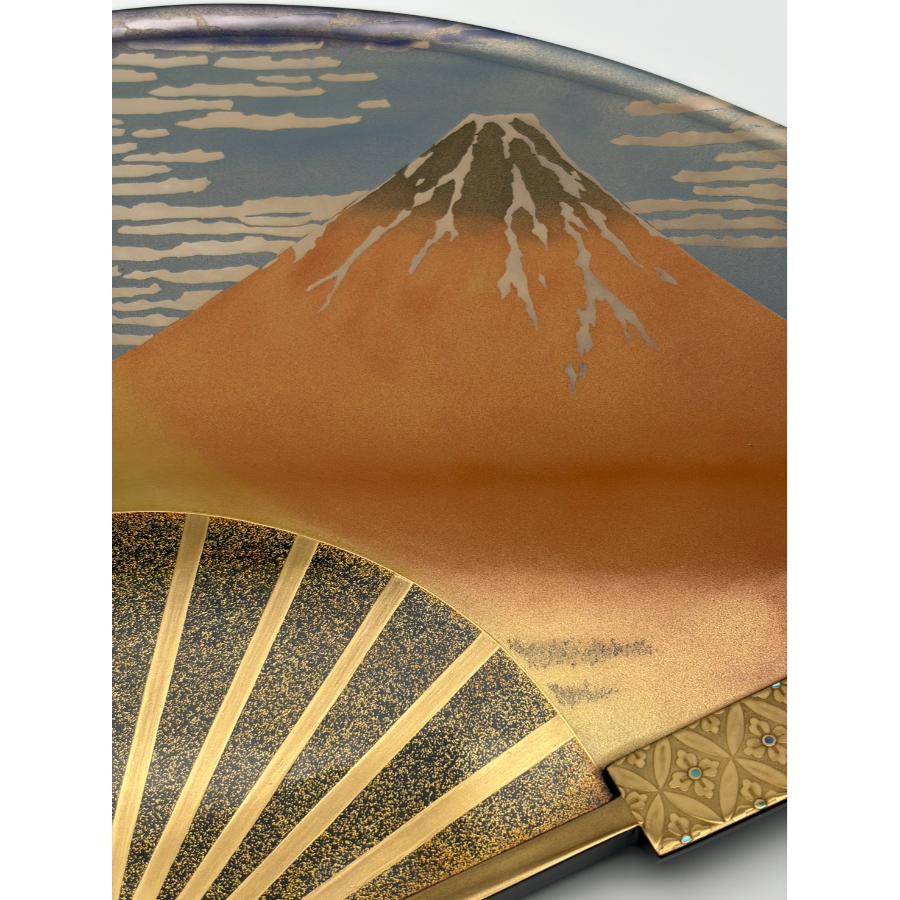 ＜中島忠平漆器店＞扇面飾り皿「凱風快晴」　１点限り