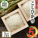 【ふるさと納税】 米 こしひかり 5kg × 3回 【 3か月 定期便 】( 令和5年産 ) 沖縄県への配送不可 米澤商店 長野県 飯綱町 【 コシヒカリ 白米 精米 お米 信州 】発送時期：2023年11月上旬～ [お届け3回 (**)]