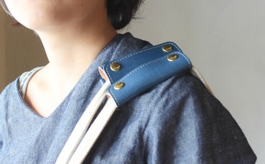【minca】 栃木レザーのバッグ持ち手カバー2個セット 重さ軽減や汚れ防止 エコバックやキャンバスバッグの持ち手にも/ハンドルカバー/2個セット/ブルー　633【かばん ファッション 人気 おすすめ 】