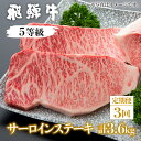 【ふるさと納税】定期便 3回 飛騨牛 5等級 サーロインステーキ 1.2kg × 3ヵ月 計3.6kg お届け ステーキ 国産牛 国産 牛肉 肉 厳選 熟成 肉の沖村 [Q1207]