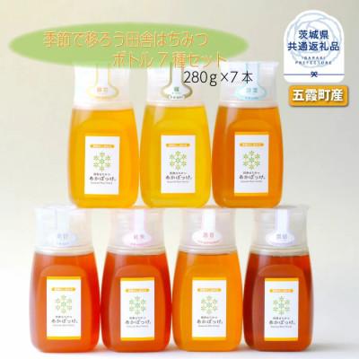 ふるさと納税 那珂市 季節で移ろう田舎はちみつボトル7種セット【ピタットボトルB7】【茨城県共通返礼品/五霞町】