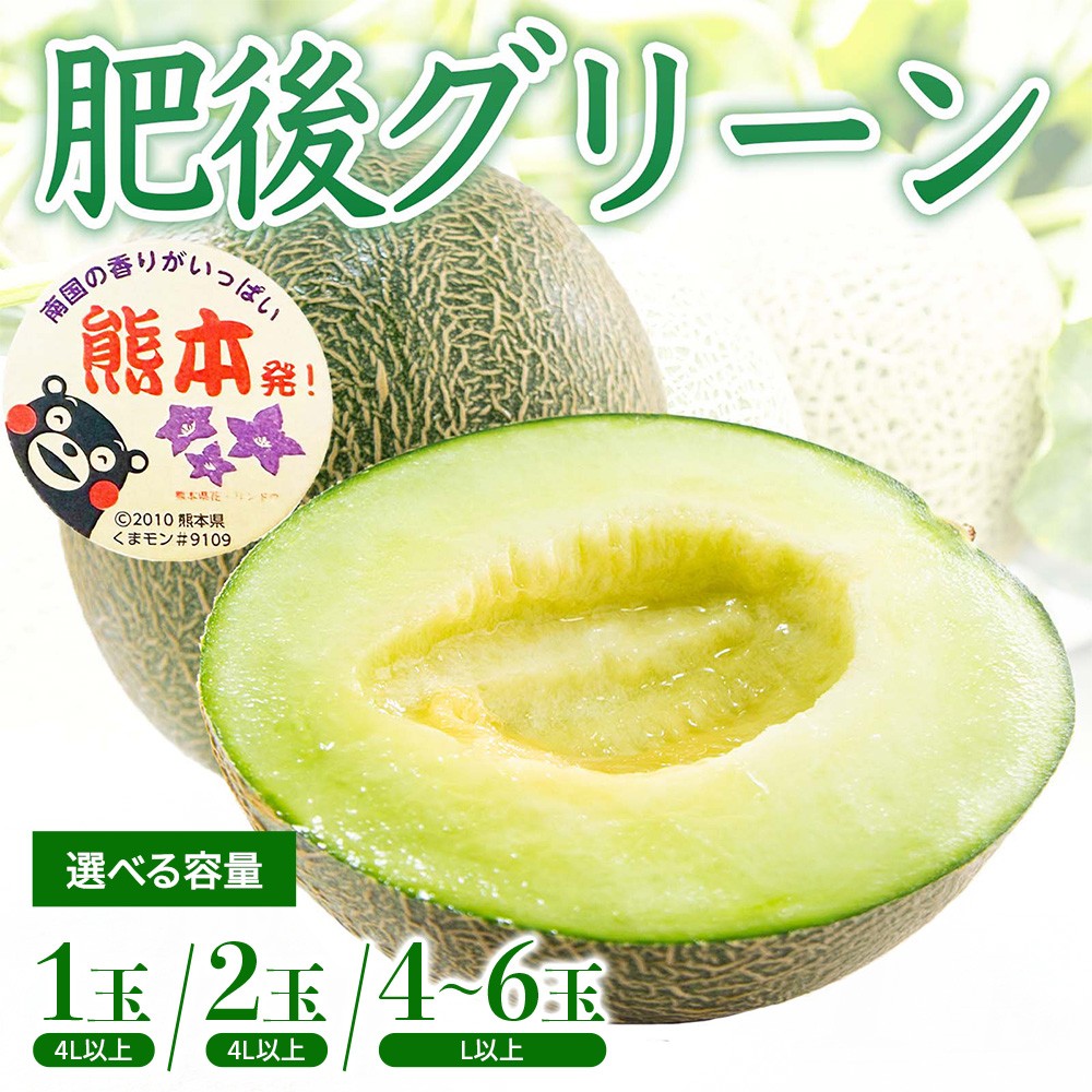 
                  肥後グリーンメロン 選べる容量 約2kg 約4kg 約7kg【2026年5月上旬～2026年7月下旬配送予定】 果物 フルーツ くだもの メロン めろん 青肉メロン 国産 熊本 熊本県 九州 産地直送 極上 美しい 網目模様 爽やか 香り 宝石 艶やか 日本フルーツ
                