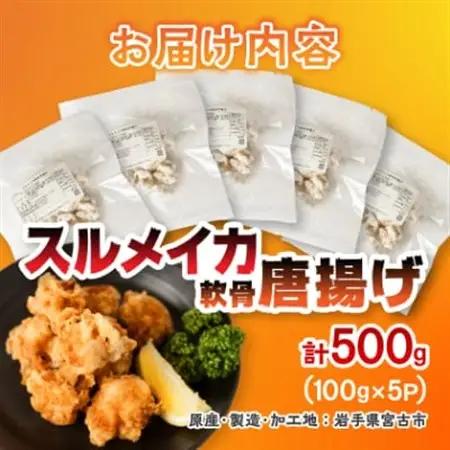 スルメイカ軟骨唐揚げ100g×5パック(500g)【配送不可地域：離島】【1668736】