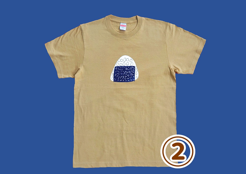 オリジナル 手刷り Tシャツ【おにぎり XLサイズ】メンズ レディース