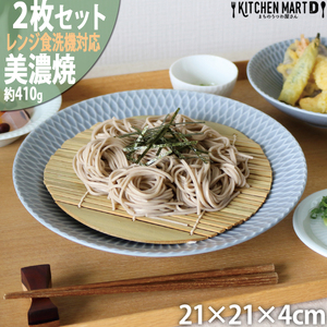 【美濃焼】 さざなみ 21深皿 ブルーグレー 2枚セット 瑞浪市 / JS企画 皿 お皿 プレート 食器 プレート パスタ皿 そば皿 [AZAZ087]