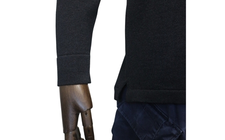 ブリージング丸首長袖プルオーバー ブラック XL |五泉市 プルオーバー