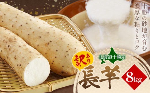 2026年 先行予約【訳あり】十勝豊頃産 ながいも 8kg 植村農場 《12月上旬-12月末頃出荷予定》北海道 豊頃町 長芋 山芋 とろろ 野菜 旬 特産 産地直送 農家直送 家庭用 まとめ買い 大容量 規格外
