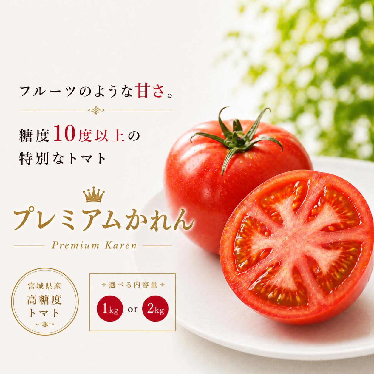 【ふるさと納税】 トマト 【糖度10度以上！】プレミアムかれん1kg～4kg ※沖縄・離島配送不可 1kg 2kg 3kg 4kg / とまと 野菜 産地直送 農家直送 かれん