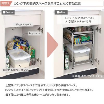 ふるさと納税 三条市 シンク下スライド米びつラック 「ロータイプ」燕三条製 日本製 [川口工器]【028S043】 |  | 01