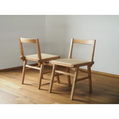 ふるさと納税 川越市 【UMEBACHI FURNITURE】 ラタンの椅子　国産クルミ材　籐張　【申込後生産】
