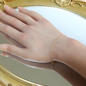 【K10イエローゴールド チェーンブレスレット】存在感あふれるペダルLチェーン 上品で印象的な美しさ 長さ17cm　SB1007-K10