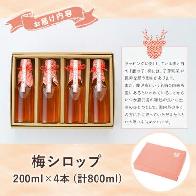 ふるさと納税 いちき串木野市 <数量限定>いちき串木野市産 梅シロップ 800ml(200ml×4本)南高梅 |  | 02