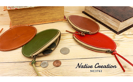 Native Creation マルチポーチ NC3762 栃木レザー【納期1～3カ月】 ファッション小物 本革 工芸品  OLIVE