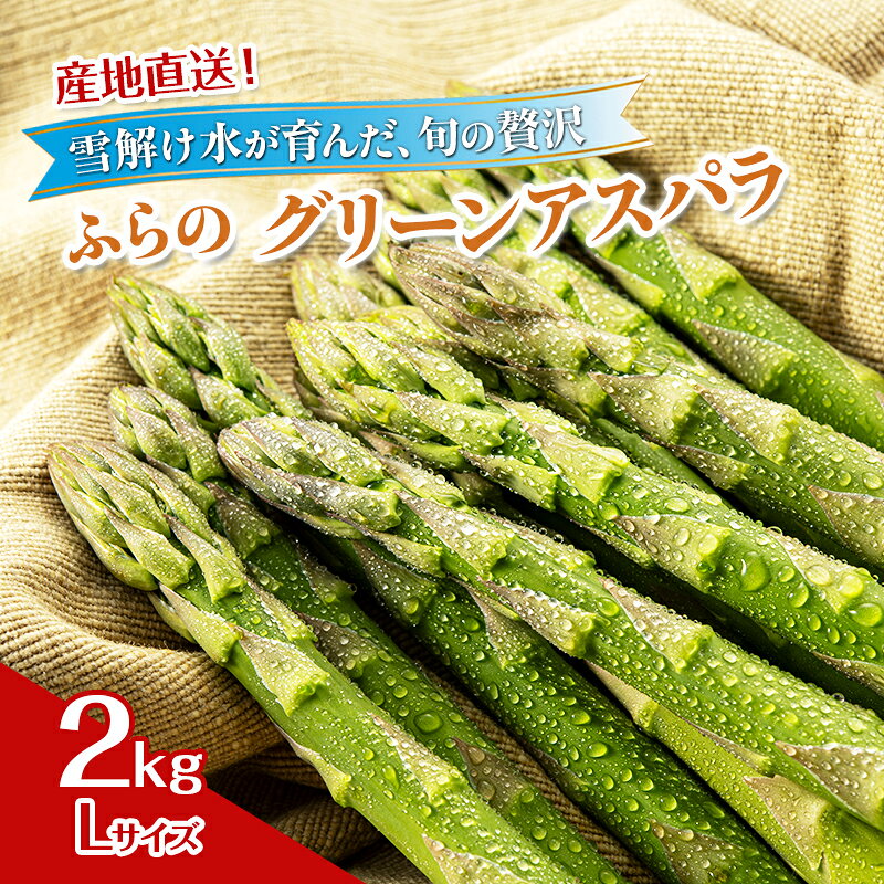 【ふるさと納税】2027年夏発送！ [JAふらの厳選]富良野産 グリーンアスパラ Lサイズ 約2kg アスパラ 野菜 アスパラガス　お届け：2027年4月上旬～2027年5月下旬