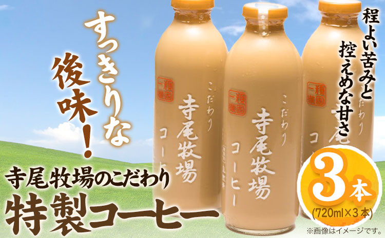 
                  寺尾牧場のこだわり特製コーヒー 3本セット 720ml×3本 厳選館《90日以内に出荷予定(土日祝除く)》 和歌山県 日高町 コーヒー コーヒー牛乳 濃厚牛乳 牛乳 ノンホモ牛乳 成分無調整
                