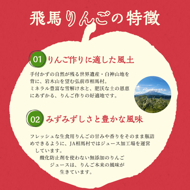 JA相馬村のりんご 無添加 りんごジュース 詰め合わせ 1L × 6本 セット りんご リンゴ 林檎 ジュース リンゴジュース 飲み比べ ふじ シナノゴールド 王林 飲み物 飲料 果実飲料 フルーツ 