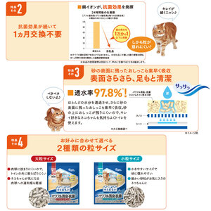 BU04  キミおもい　パワフル消臭・抗菌　システムトイレ用猫砂　小粒　4L  ｜ 真岡市 栃木県 送料無料