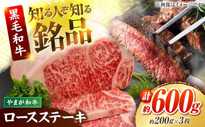 
                  やまが和牛 ステーキ ロース 約200g×3枚 黒毛和牛 和牛 牛肉 お肉 肉 【鹿本農業協同組合】 [ZAG020]
                
