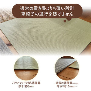 薄置畳 厚さ 6mm バリアフリー対応 2枚セット 【彩園01 新銀白色】 ヘリなし畳 ダイケン和紙 畳 置き畳 フロア畳 フローリング畳 傷防止 汚れにくい へりなし ヘリ無し畳 縁なし畳 縁なし 