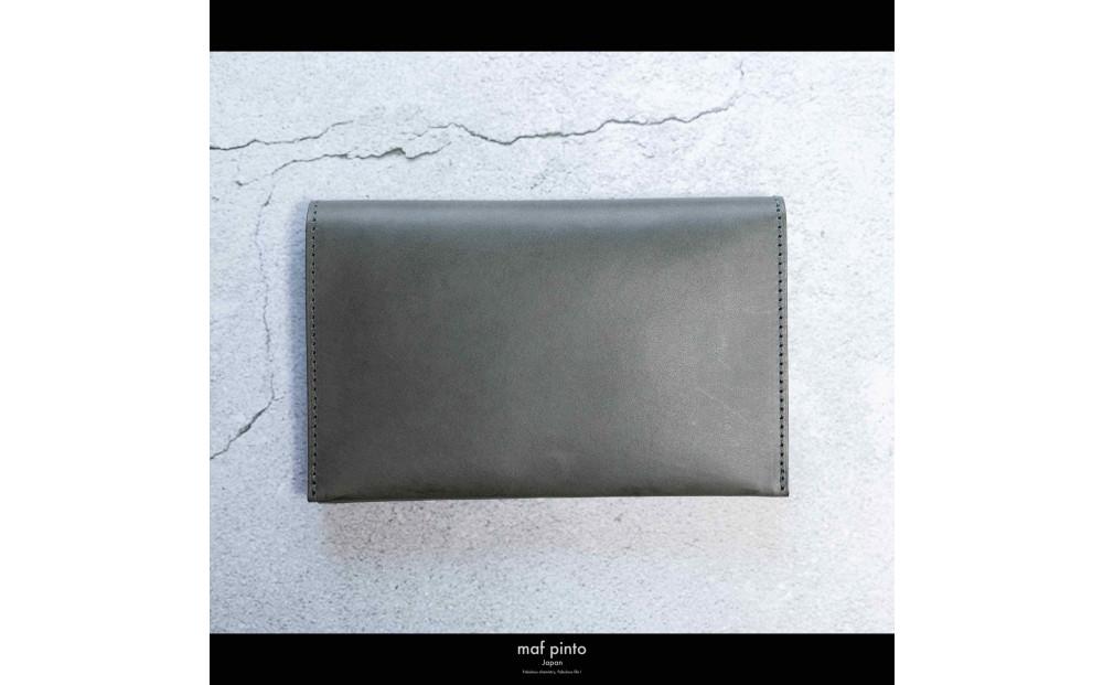 maf pinto (マフ ピント) 通帳ケース 通帳入れ カード収納 グレー レザー 本革 日本製