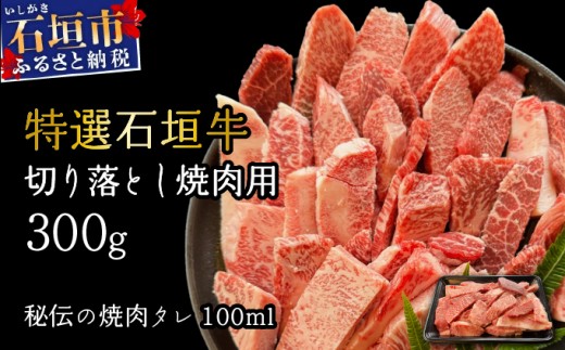 【2025年11月以降順次発送】希少な特選石垣牛をご家庭で！！切り落とし焼肉用300g&石垣牛 MARU秘伝の焼肉タレ100ml×1本 | 沖縄 石垣 特選 牛 切り落とし 焼 肉 タレ | IM-3