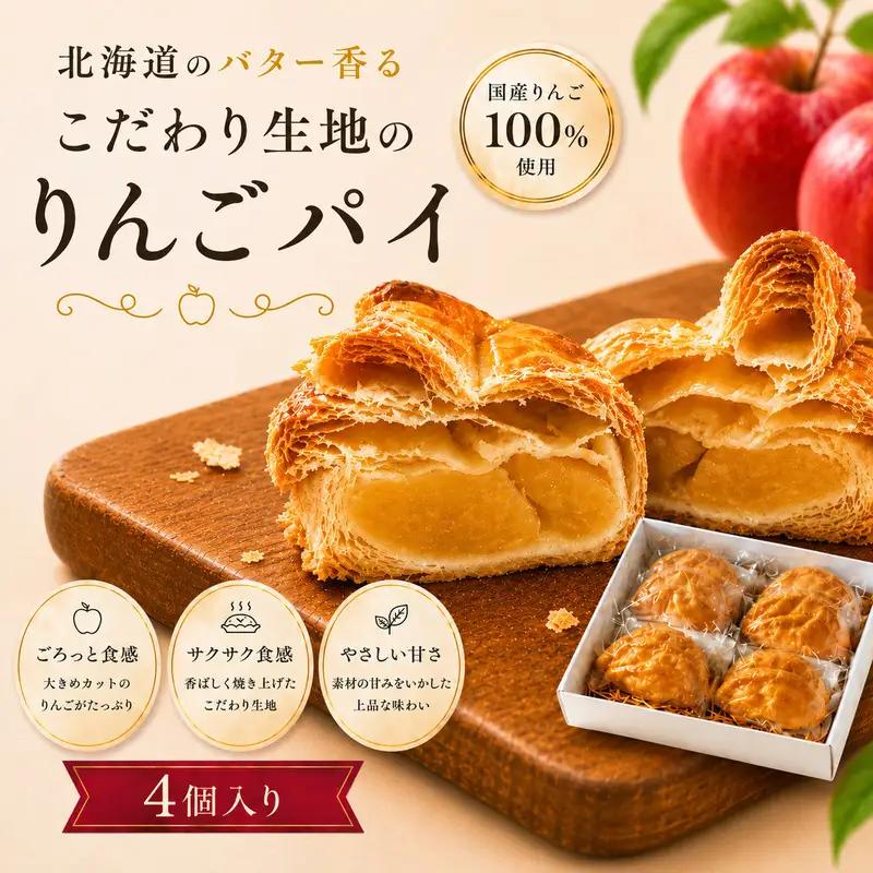 【予約受付】りんごパイ 4個セット アップルパイ【ysn110-set-appl-4】