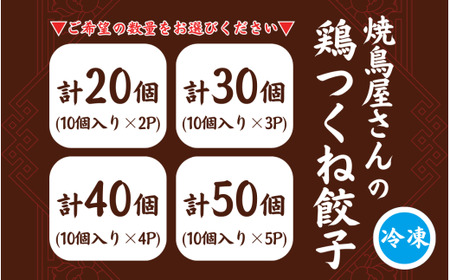 焼鳥屋さんの鶏つくね餃子　10個入り　4パック　［A-084003］