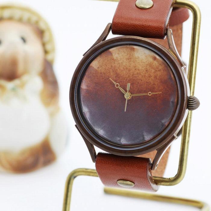 【ふるさと納税】陶器 【信楽焼】で作る腕時計　大切に愛用したい「伝統工芸品」　文字盤：茶　ベルトカラー：茶　WJ010X 茶-茶