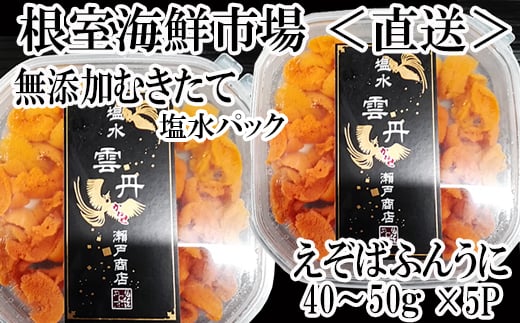 B-11093 無添加むきたてエゾバフンウニ(赤系)塩水パック40～50g×5P