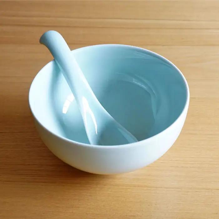 【白山陶器】【5人分の食器】丼とレンゲ10ピースセット 青白釉 どんぶり 食器 皿 【波佐見焼】 [TA63] 波佐見焼