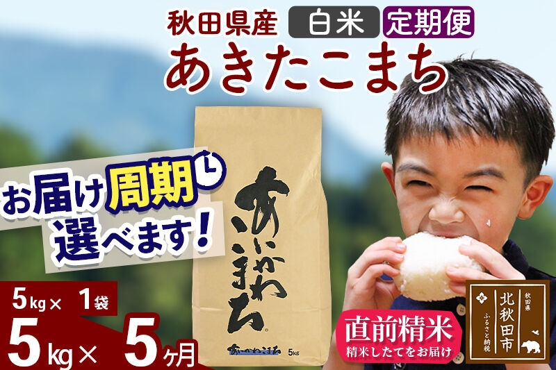 
                  ※令和7年産※《定期便5ヶ月》秋田県産 あきたこまち 5kg【白米】(5kg小分け袋) 2025年産 お届け周期調整可能 隔月に調整OK お米 藤岡農産 [藤岡農産 秋田 お米 あきたこまち 米どころ 東北 北秋田市 定期便 毎月お届け]
                