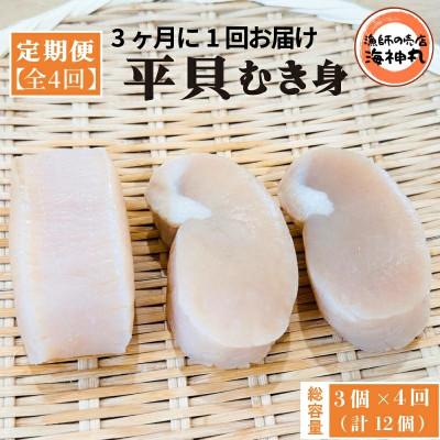 ふるさと納税 南知多町 【3ヵ月毎定期便】平貝むき身3個　全4回