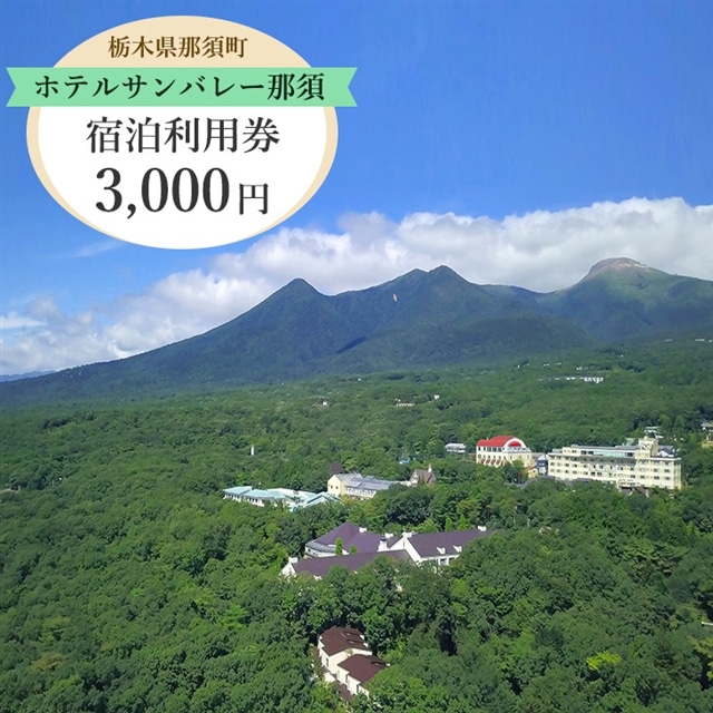 ホテルサンバレー那須 宿泊利用券 3,000円分｜宿泊 旅行 チケット 宿泊券 旅行券 旅 リラックス ファミリー 温泉 露天風呂 国内旅行 那須 栃木県 那須町〔B-79〕※着日指定不可