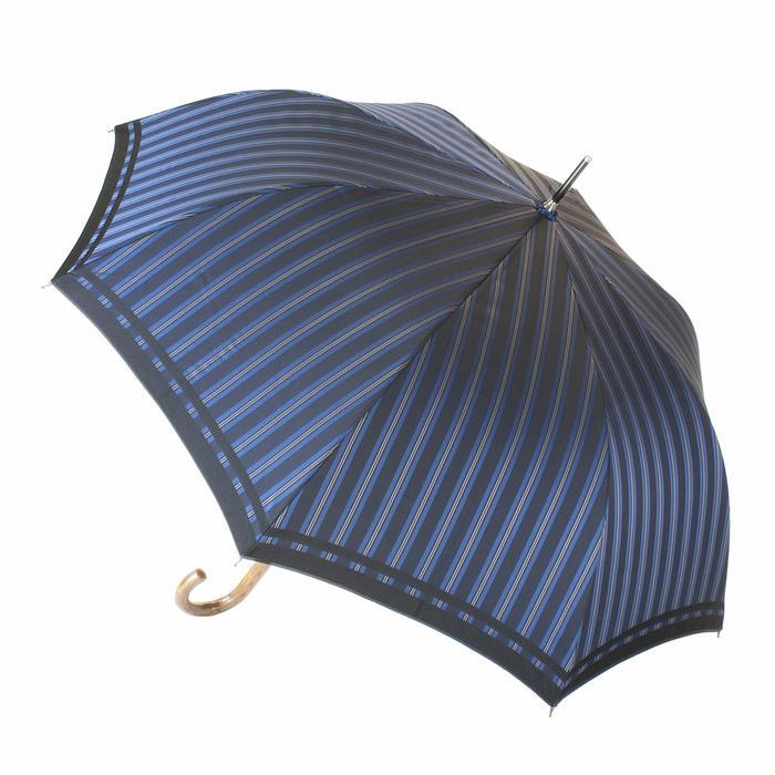 【ふるさと納税】 槙田商店【紳士雨傘】長傘 Tie Stripe×Plain ブルー FAA5012