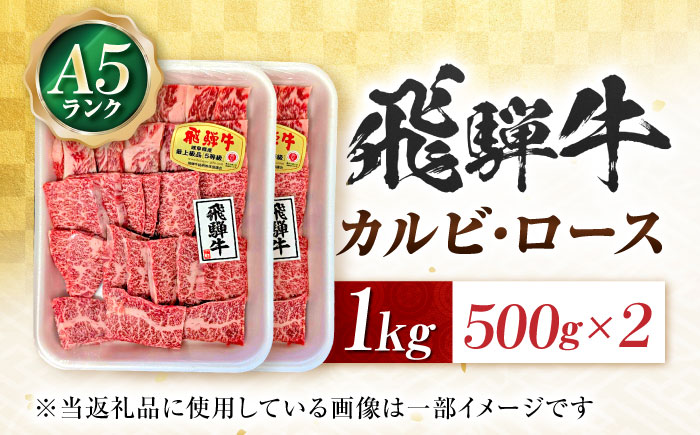 飛騨牛 A5等級 焼肉用 カルビ・ロース 1kg カルビ カルビ焼肉 カルビ肉 ロース 焼肉 焼き肉 やきにく 焼肉セット 焼肉用 赤身 最高級 a5 A5 牛 和牛 牛肉 お肉 高級 贈答ギフト 岐