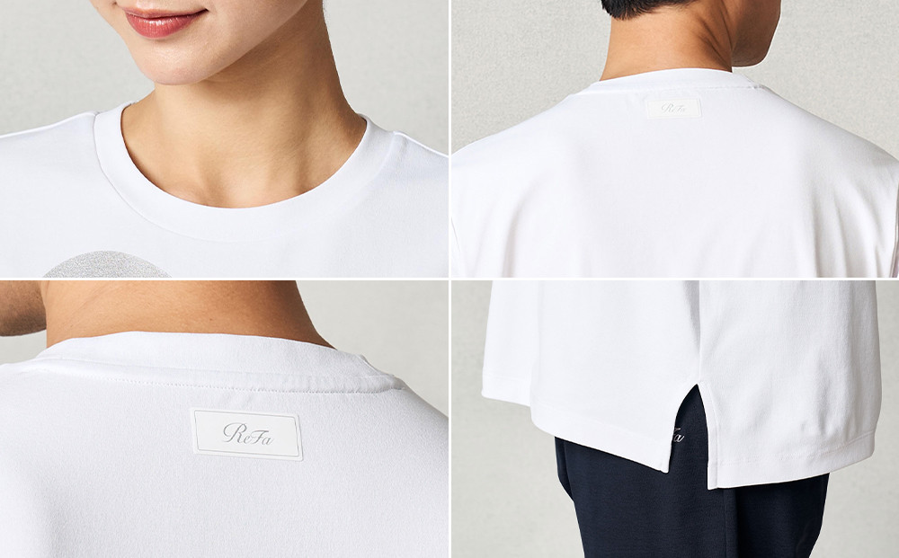 【シルバー LLサイズ】リファ バイタルテック コンフォートジャージー クルーネックTシャツ ReFaロゴ