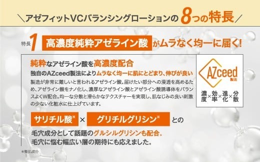 美肌 ローション アゼライン酸 ニキピタ アゼライン酸配合化粧水 NIKIPITA アゼフィットバランシングVCローション レチノール グリシルグリシン セラミド ビタミンC 送料無料 高知県 室戸市