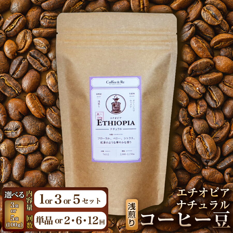 【ふるさと納税】【果実の香りとやさしい酸味】コーヒー豆　エチオピア ナチュラル（浅煎り）