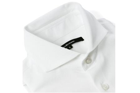 DJS-002 decollouomo メンズドレスシャツ長袖（生地／コンコルド）ピュアホワイト／Sサイズ