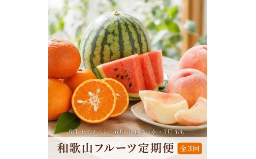 
                  ［全3回 定期便］ 紀州和歌山産旬のフルーツセット（セミノール・スイカ・桃）［UT151］
                
