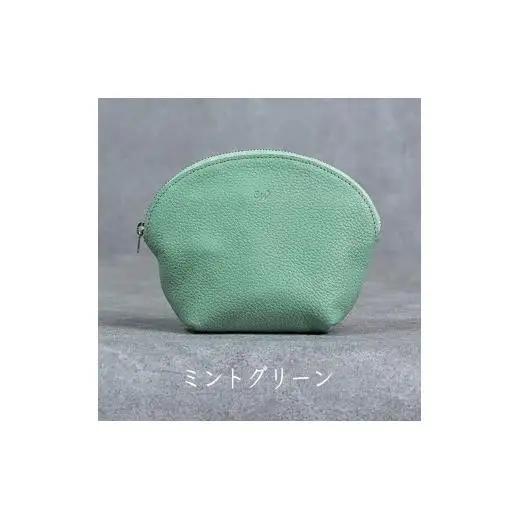 本革 ラウンドポーチ 日本製 レザー 革製品 ポーチ 化粧ポーチ 旅行 トラベル 出張 Liete WH-22 ミントグリーン