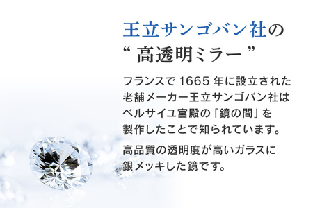 お家トレーニングミラー（高透明鏡・防湿ミラー） 木枠 スタンド付 ウォールミラー フランスサンゴバン社製 九鏡