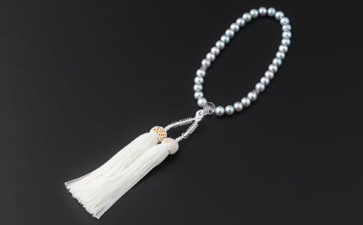 
【厄除け・お守りに和珠お念珠】アコヤ真珠の数珠・念珠・正絹 S-199
