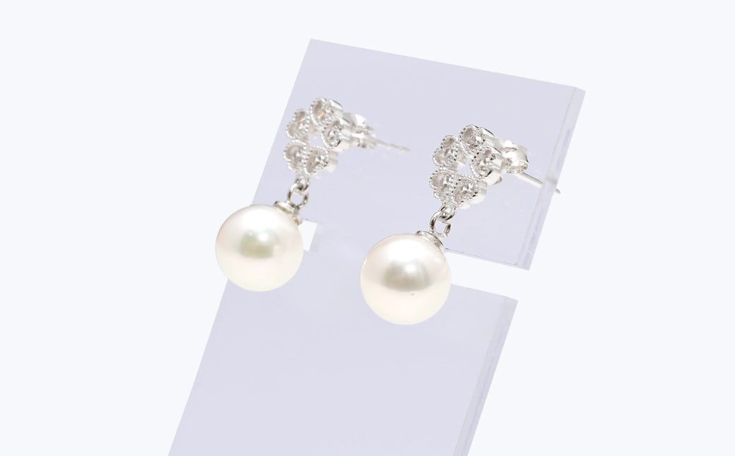 【数量限定】 あこや真珠 （7.5～8mm珠） デザインピアス SV パール アクセサリー